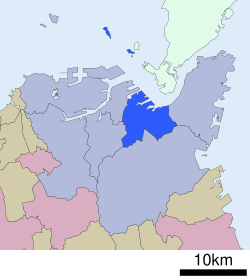 Location of Kokura-kita ward Kita-Kyushu city Fukuoka prefecture Japan